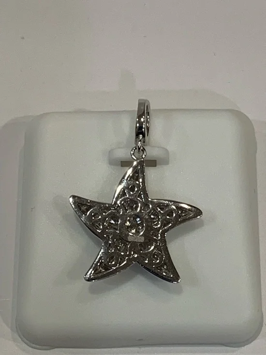 Sterling Silver .925 & Moissanite 1.50 CTW Starfish Pendant - Picture 4 of 10